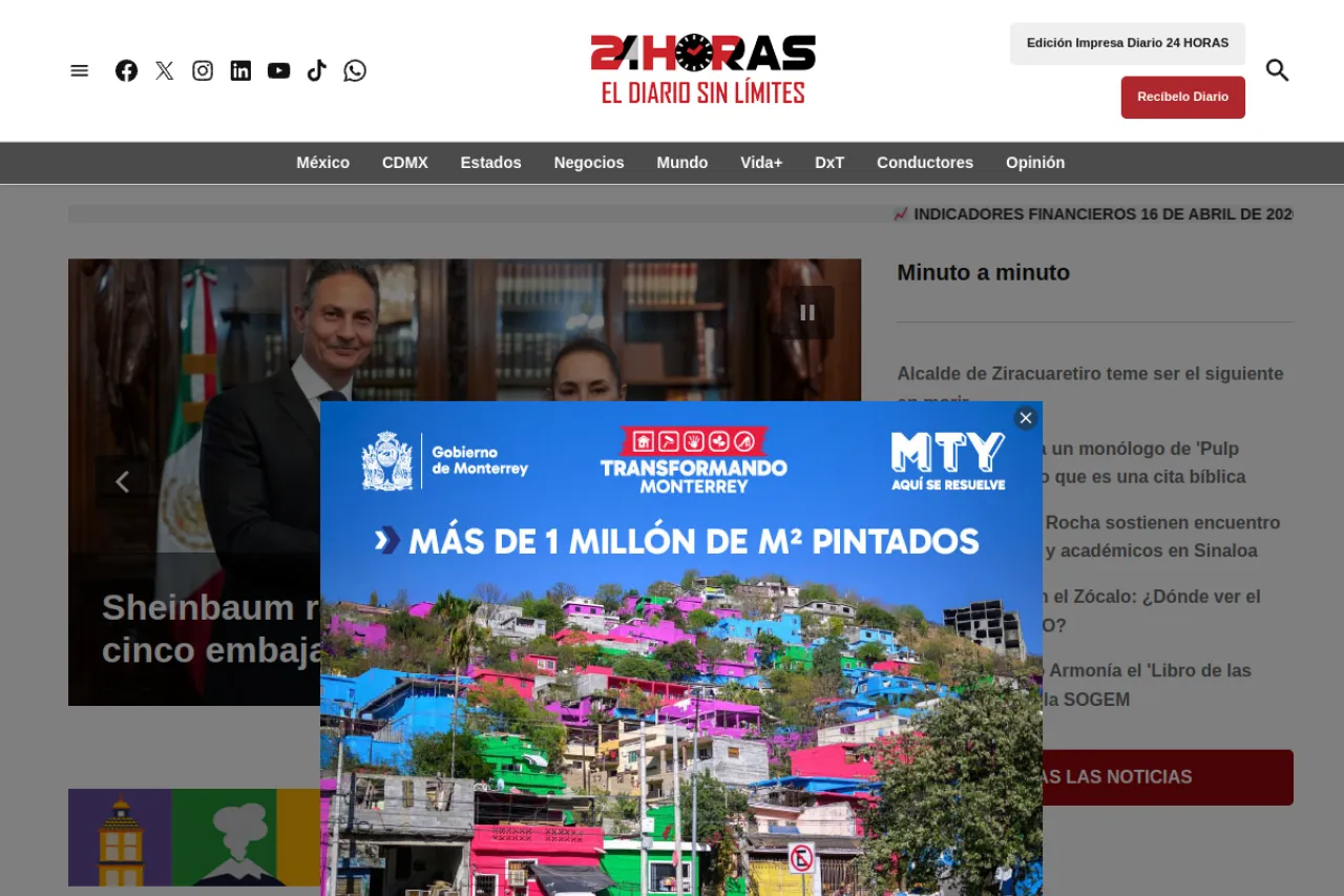 24-horas.mx web sitesi ekran görüntüsü - Teknoloji - DA 70