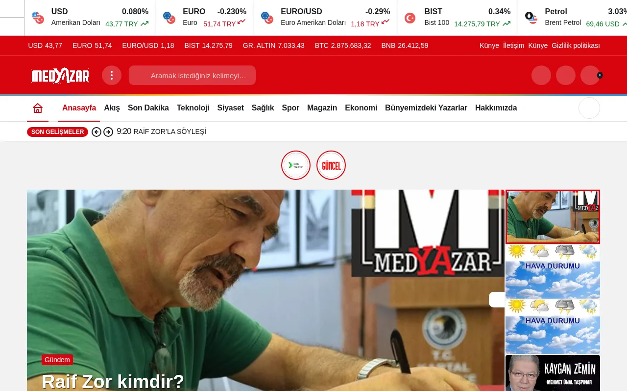 Medyazar.com web sitesi ekran görüntüsü