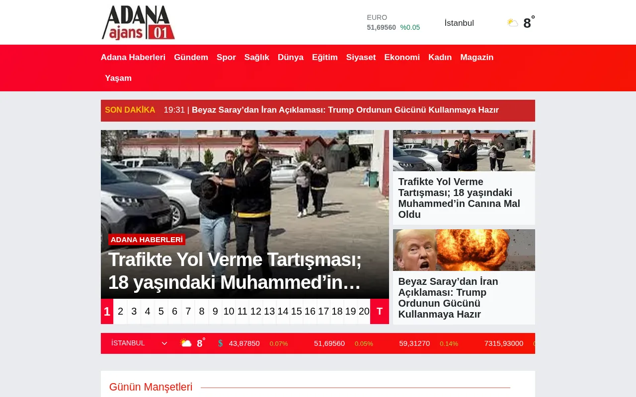 adanaajans.net web sitesi ekran görüntüsü - Haber - DA 24
