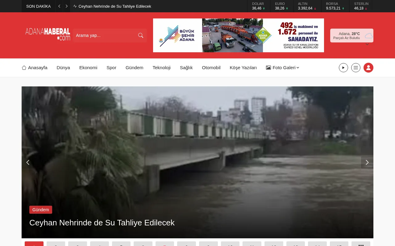 adanahaberal.com web sitesi ekran görüntüsü - Haber