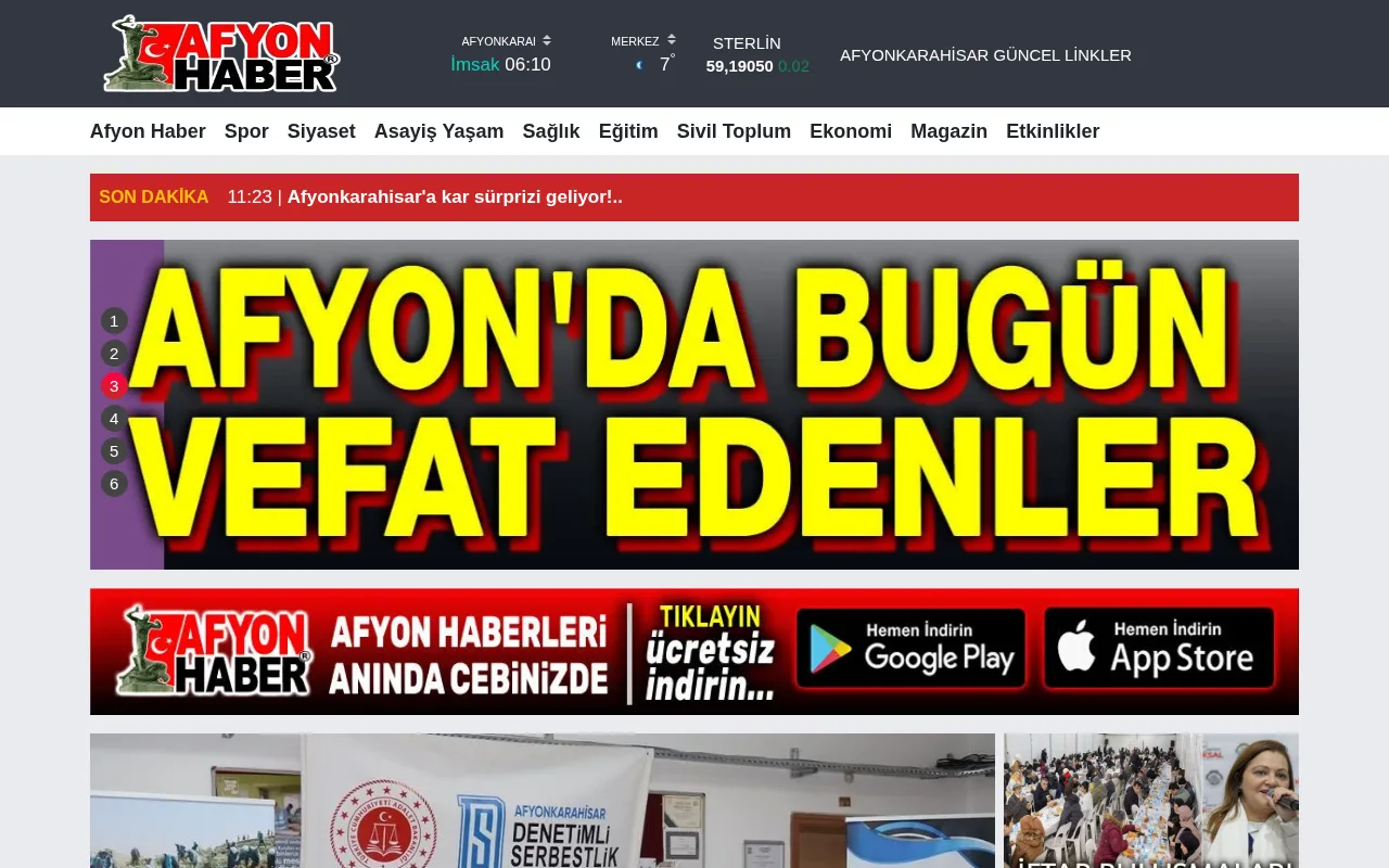 afyonhaber.com web sitesi ekran görüntüsü - Haber - DA 35