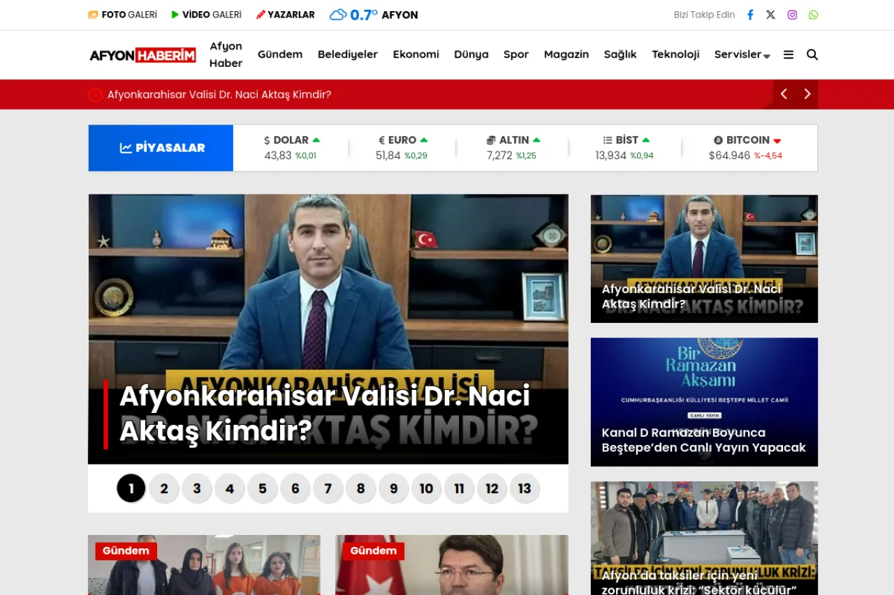 afyonhaberim.com web sitesi ekran görüntüsü - Haber
