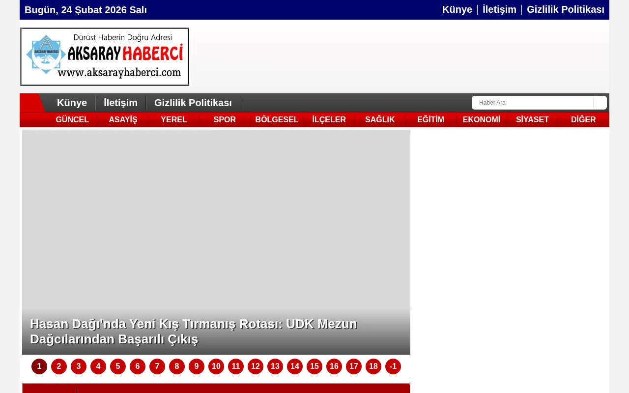 aksarayhaberci.com web sitesi ekran görüntüsü - Haber