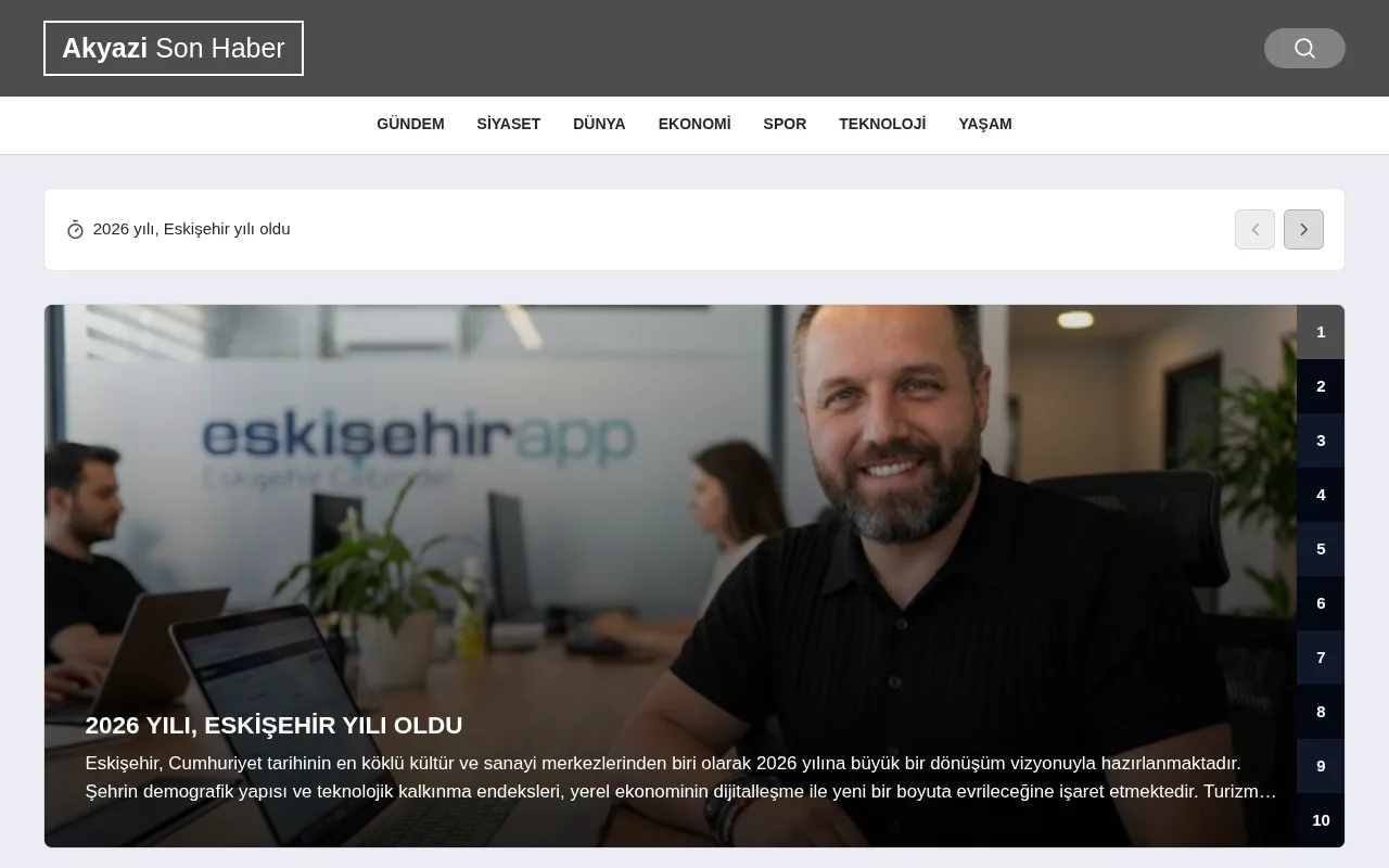 akyazisonhaber.com web sitesi ekran görüntüsü - Haber - DA 30