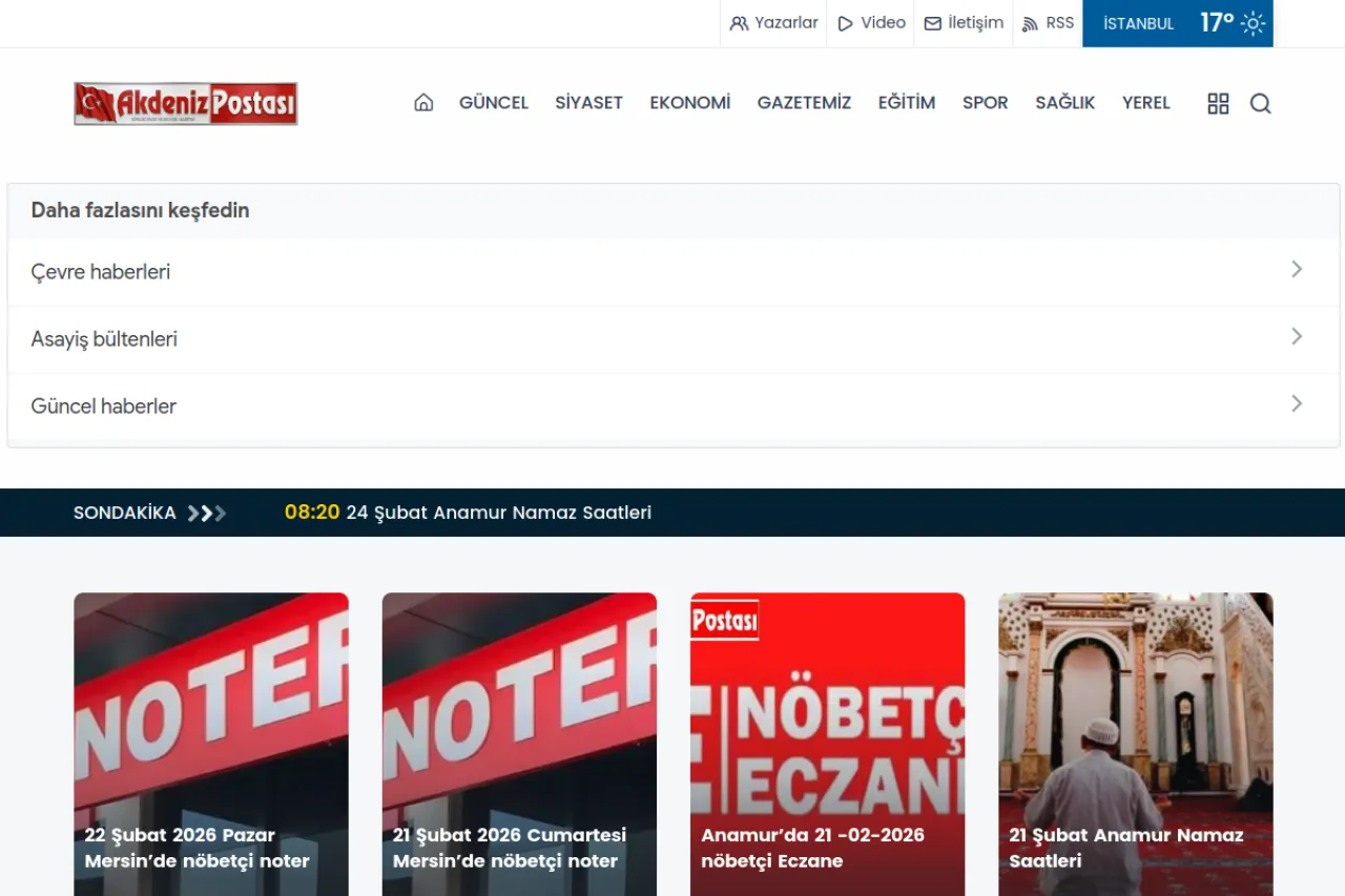 anamurhaberajansi.com.tr web sitesi ekran görüntüsü - Haber - DA 24