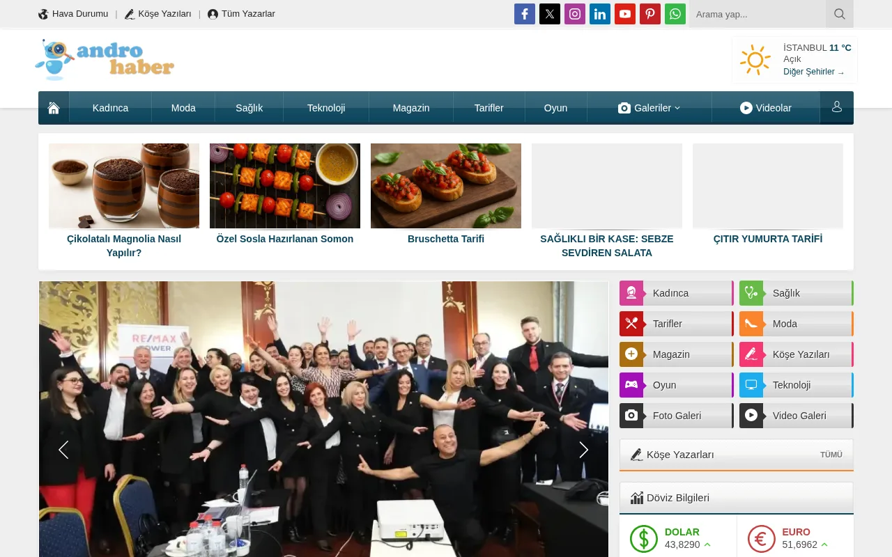 androhaber.net web sitesi ekran görüntüsü - Haber - DA 28