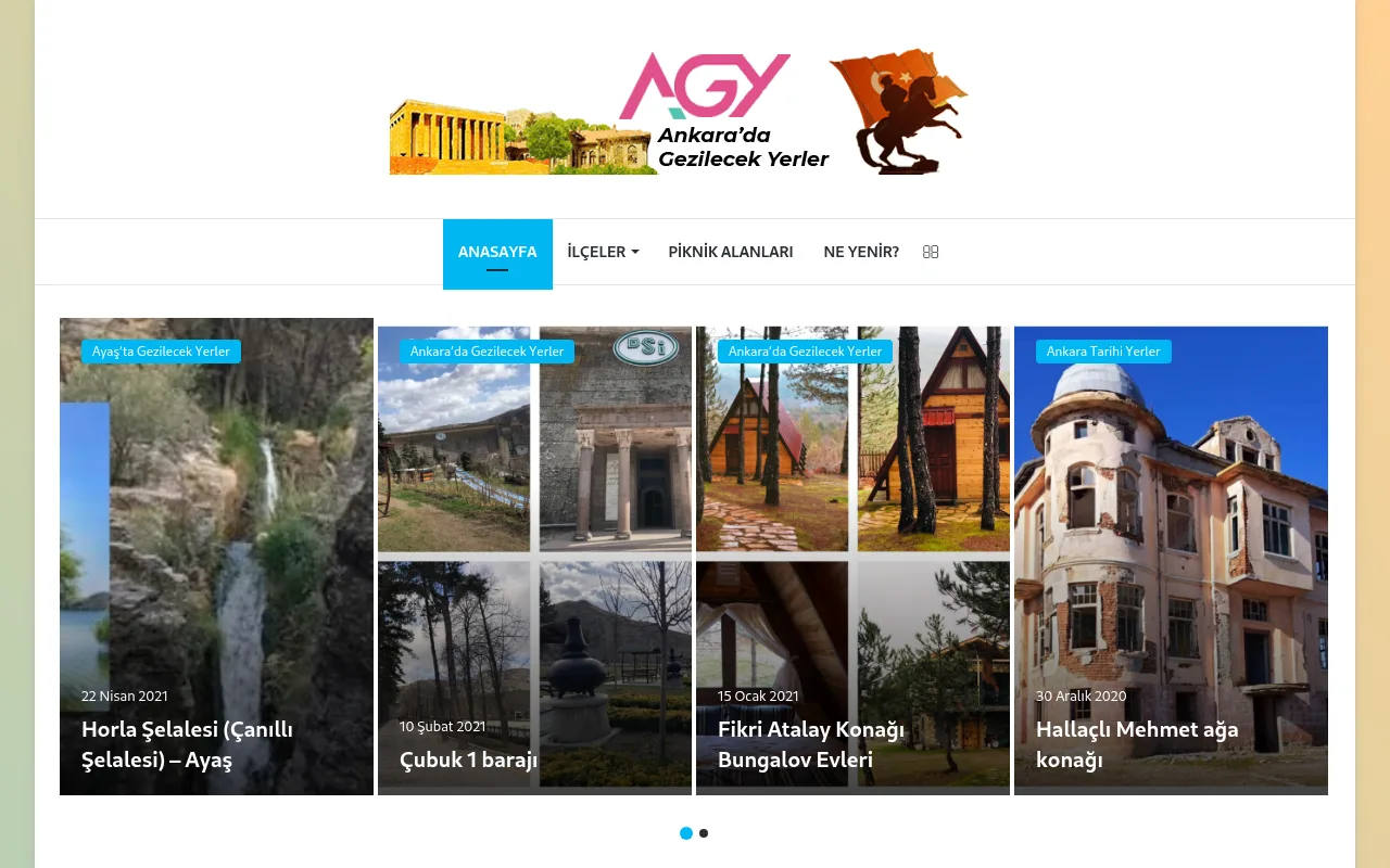 ankaradagezilecekyerler.com web sitesi ekran görüntüsü - Seyahat - DA 8