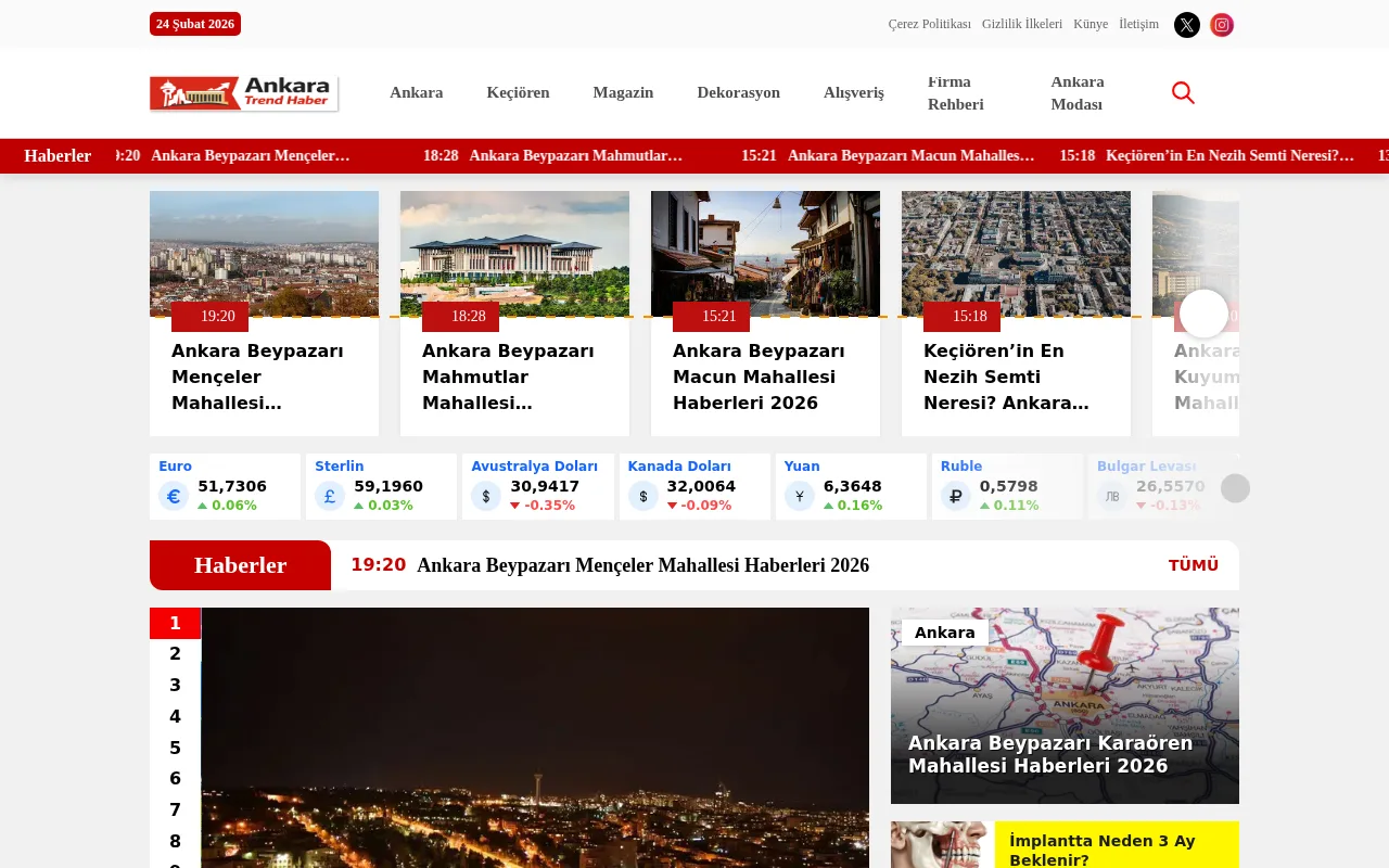 ankaratrendhaber.com web sitesi ekran görüntüsü - Haber