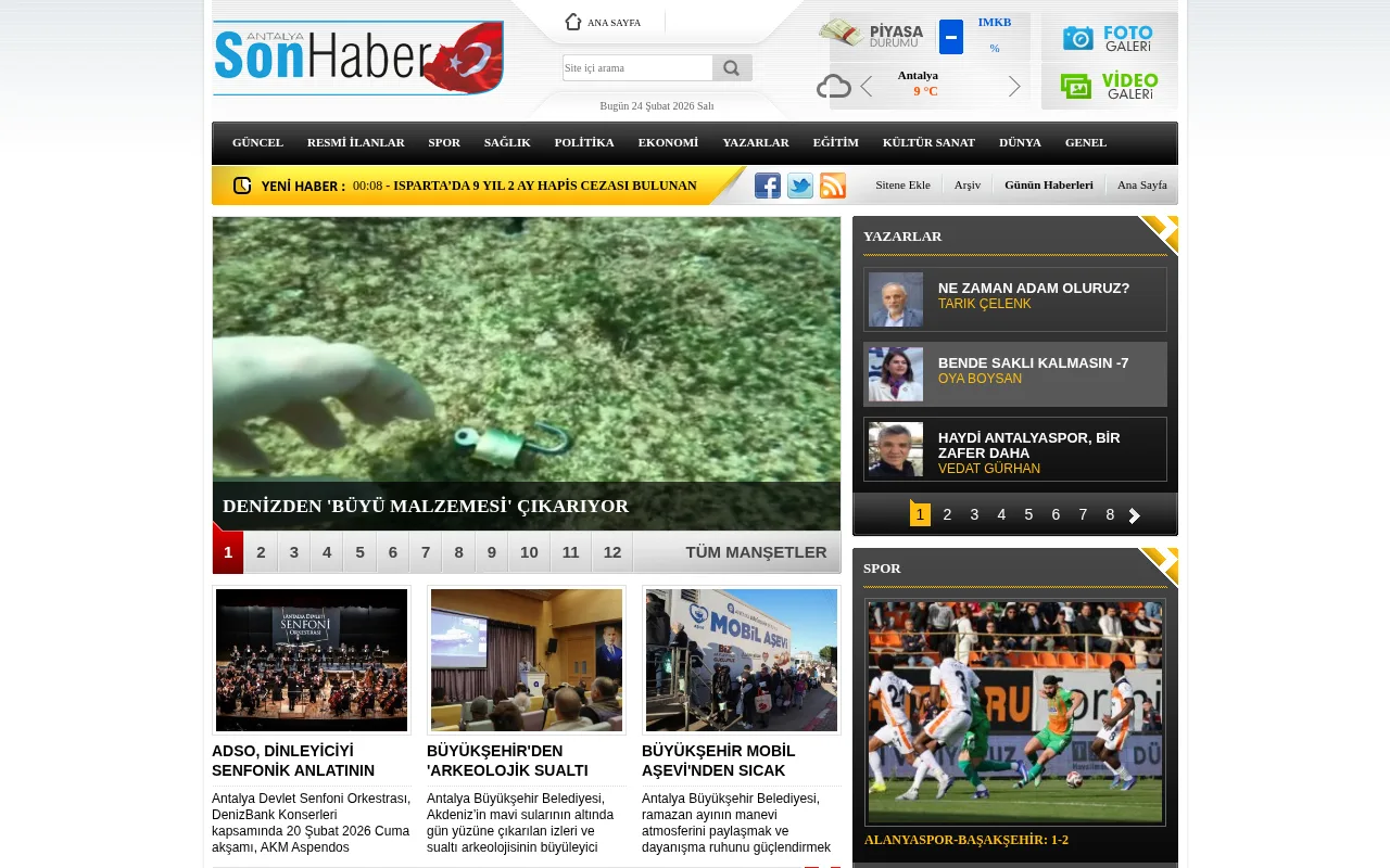 antalyasonhaber.com web sitesi ekran görüntüsü - Haber