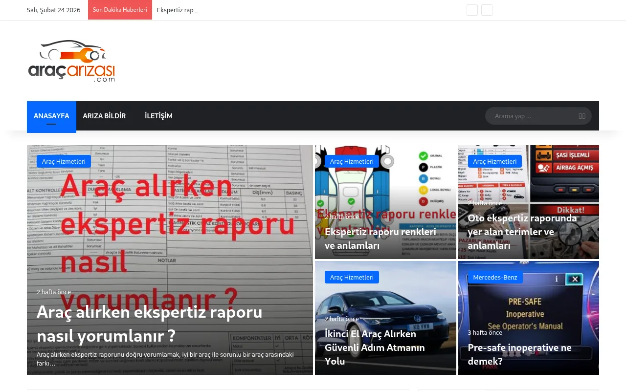 aracarizasi.com web sitesi ekran görüntüsü - Otomotiv - DA 17