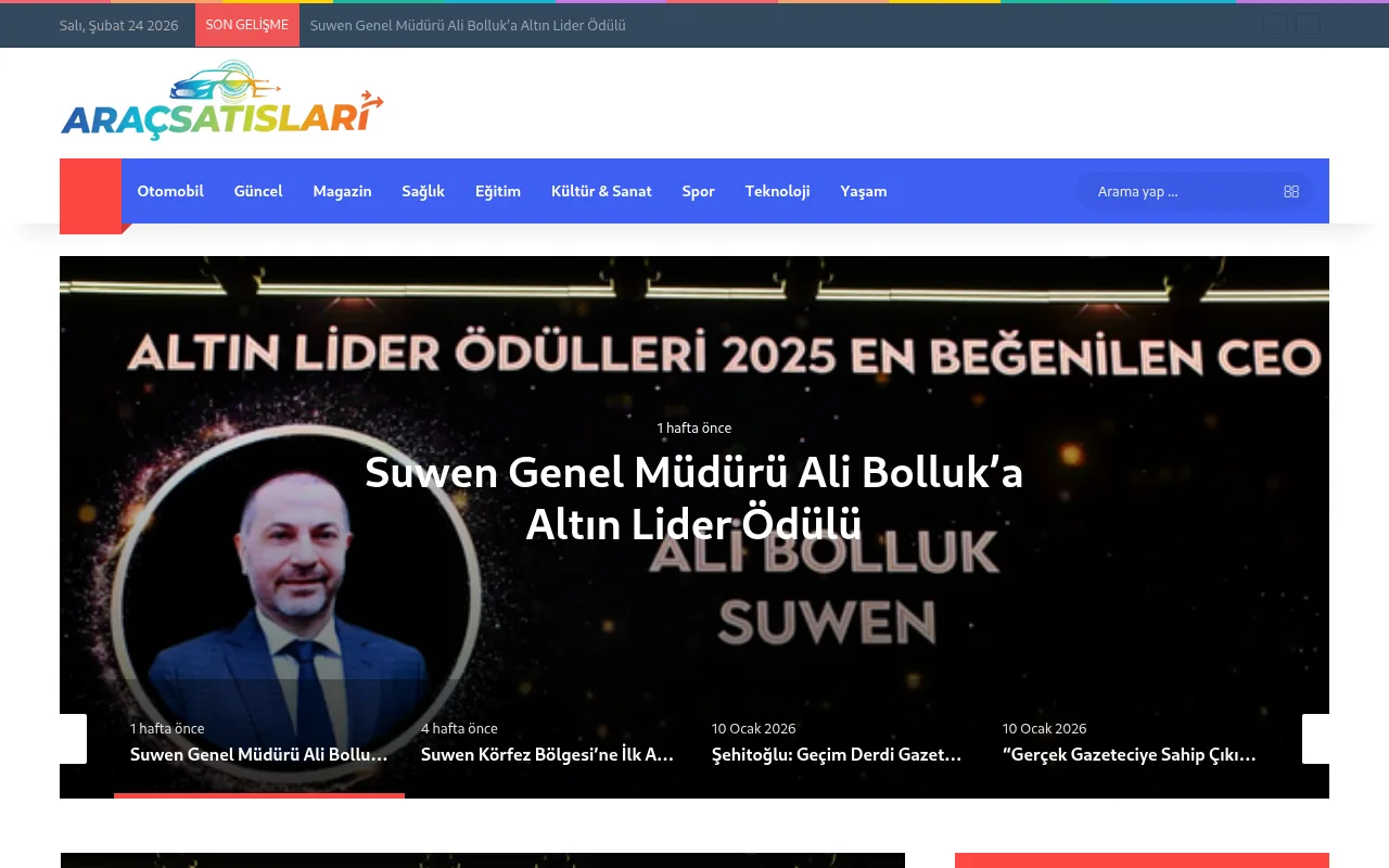 aracsatislari.com.tr web sitesi ekran görüntüsü - Otomotiv - DA 16