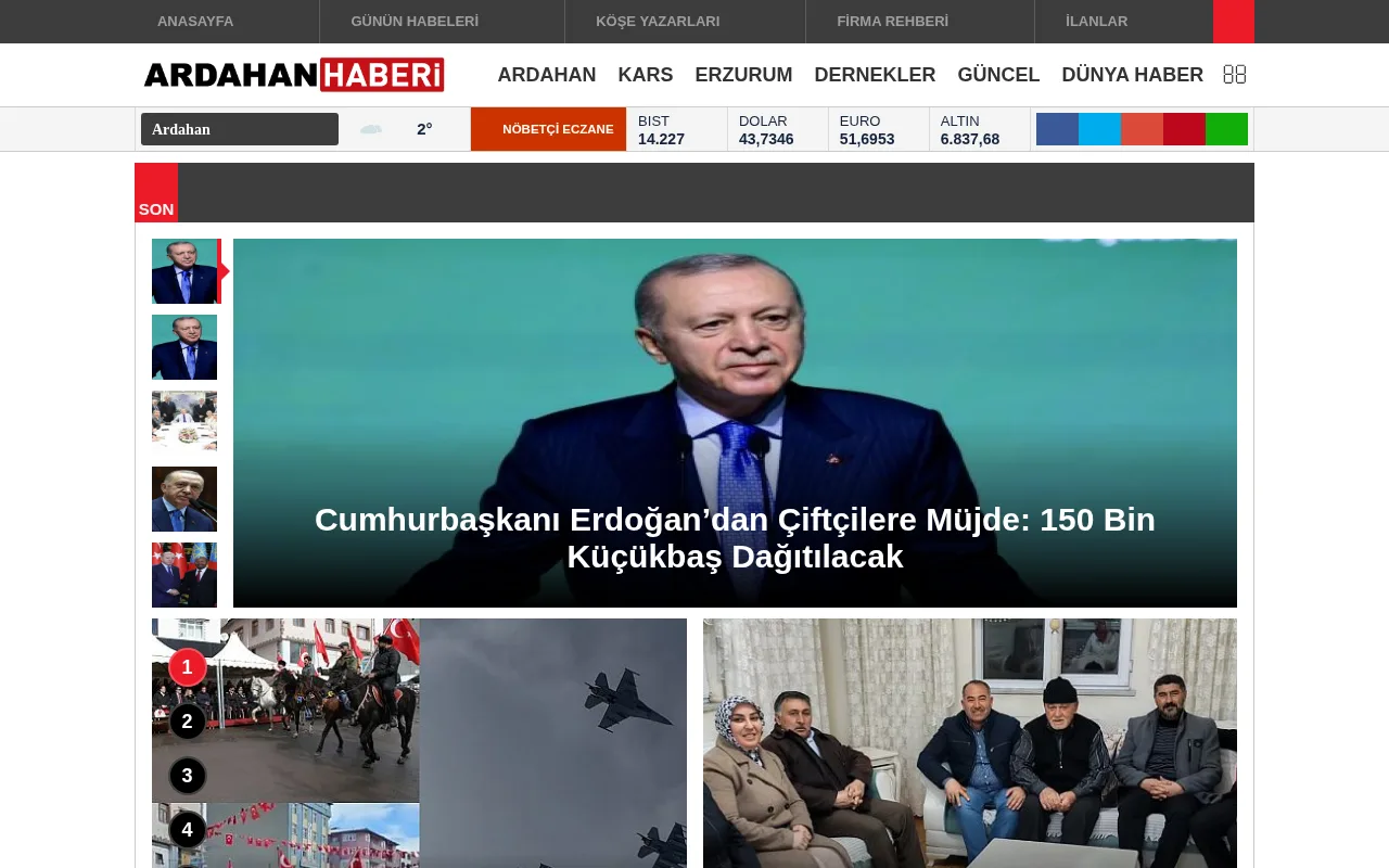 ardahanhaberi.com web sitesi ekran görüntüsü - Haber - DA 31