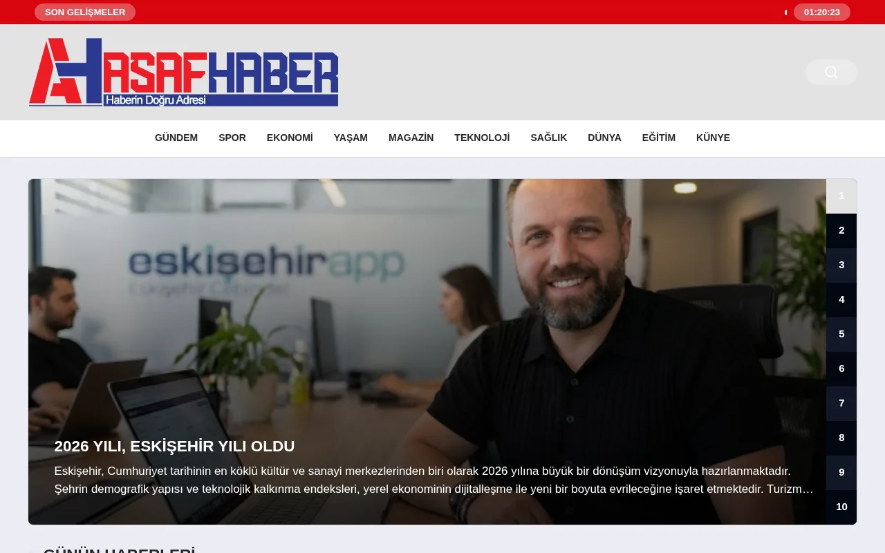 asafhaber.com web sitesi ekran görüntüsü - Haber - DA 29