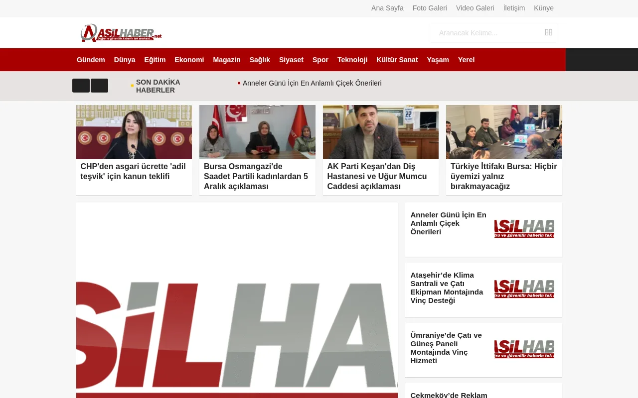asilhaber.net web sitesi ekran görüntüsü - Haber - DA 31