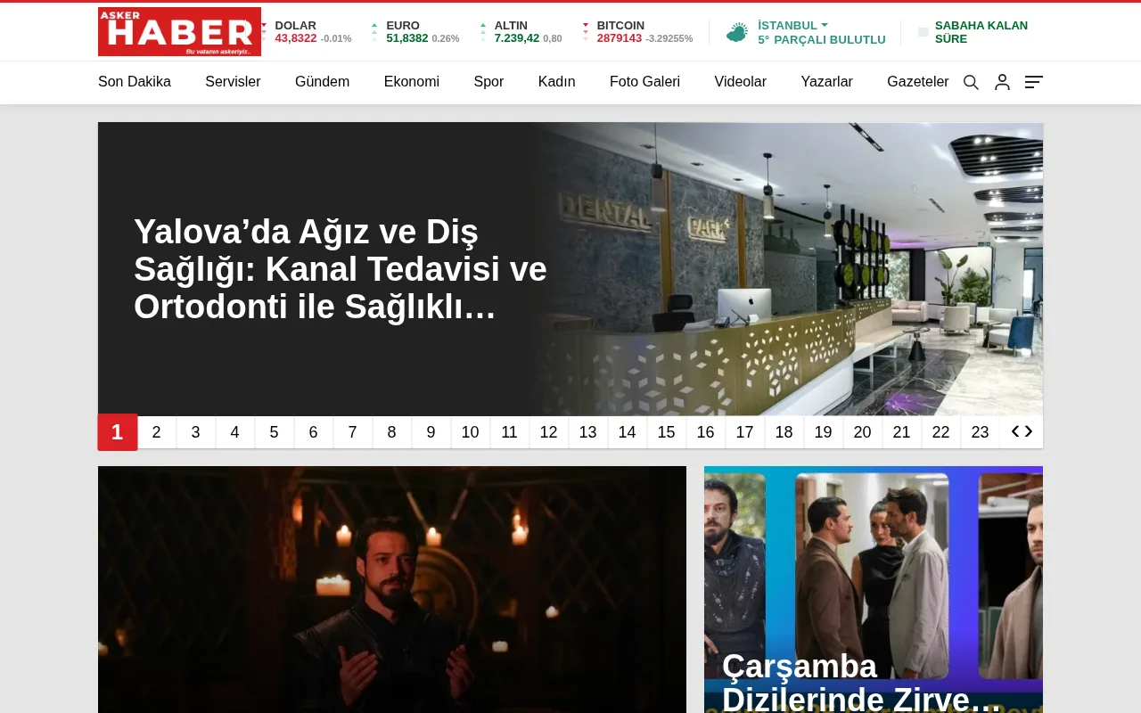 askerhaber.net web sitesi ekran görüntüsü - Haber - DA 23