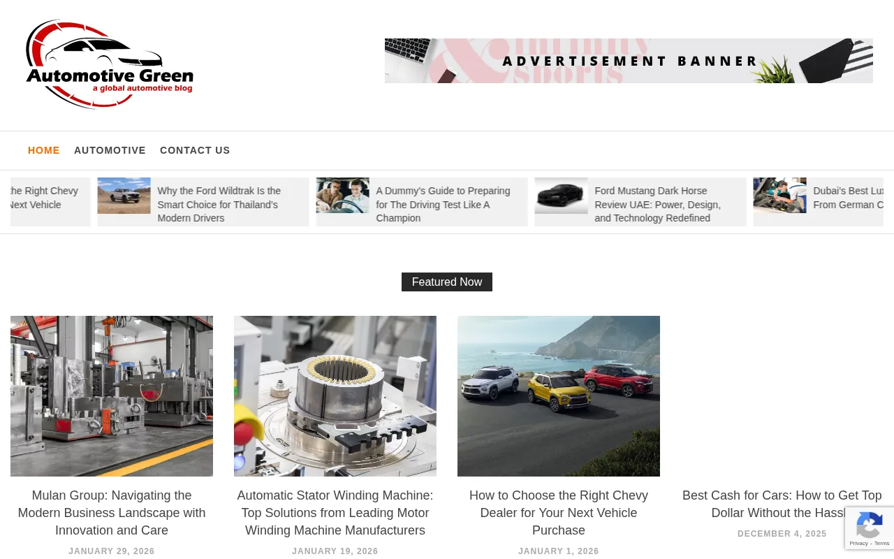 automotivegreen.com web sitesi ekran görüntüsü - Otomotiv