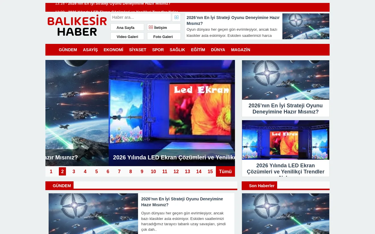 balikesirhaber.net web sitesi ekran görüntüsü - Haber - DA 18