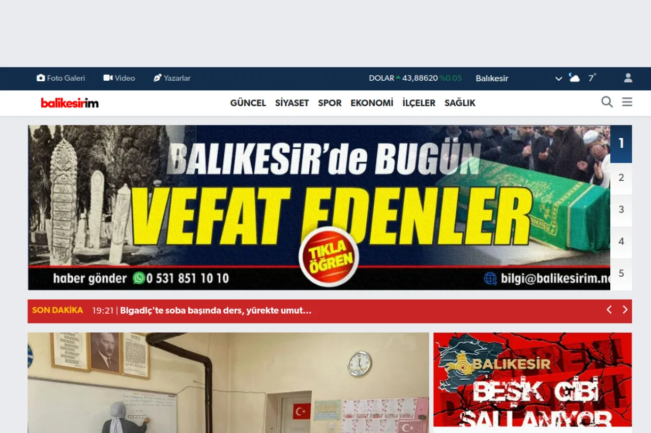 balikesirim.net web sitesi ekran görüntüsü