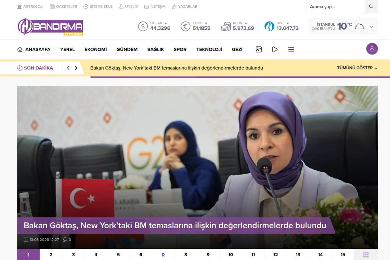bandirmahaber.com.tr web sitesi ekran görüntüsü - Haber