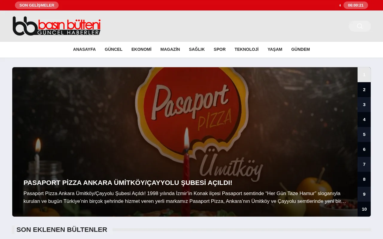 basinbultenin.com web sitesi ekran görüntüsü - DA 21