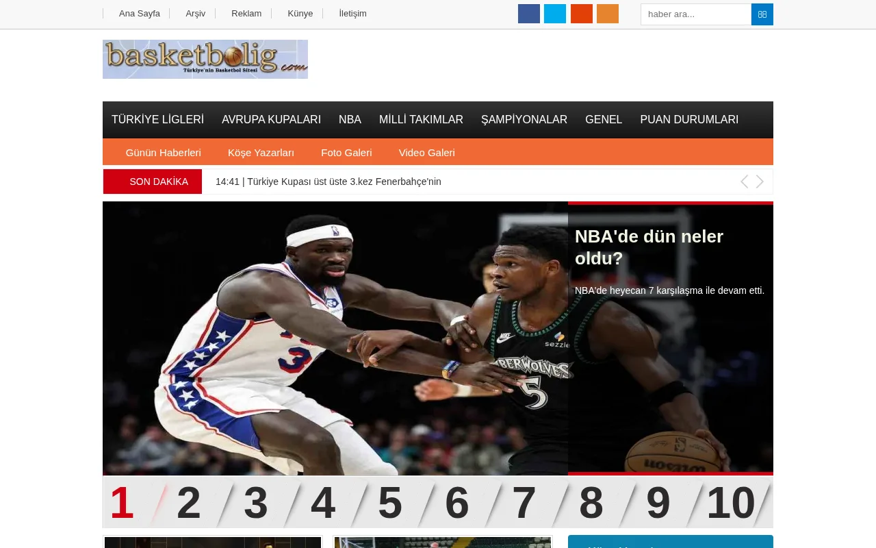 basketbolig.com web sitesi ekran görüntüsü - Spor