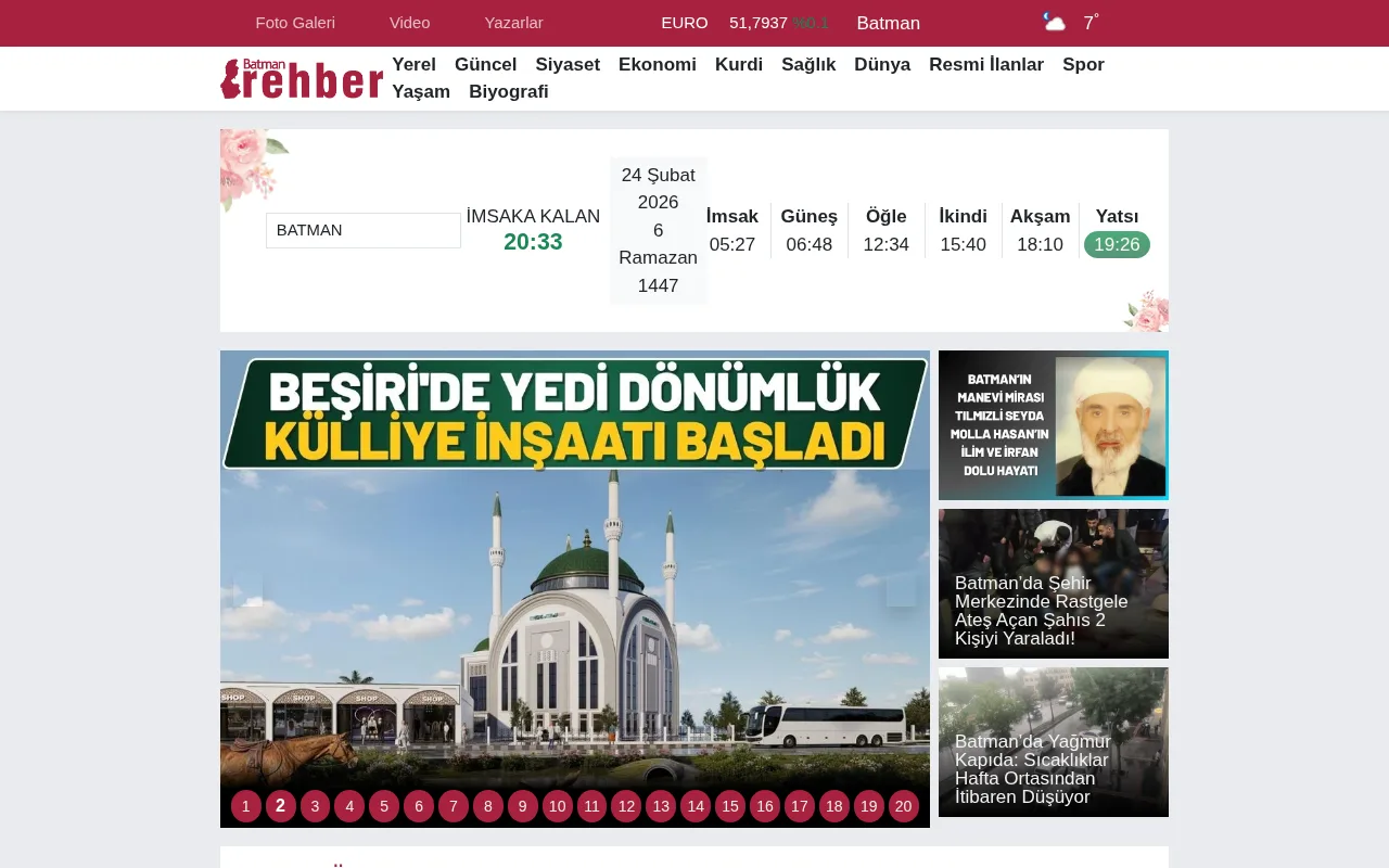 batmanrehbergazetesi.com web sitesi ekran görüntüsü - Haber