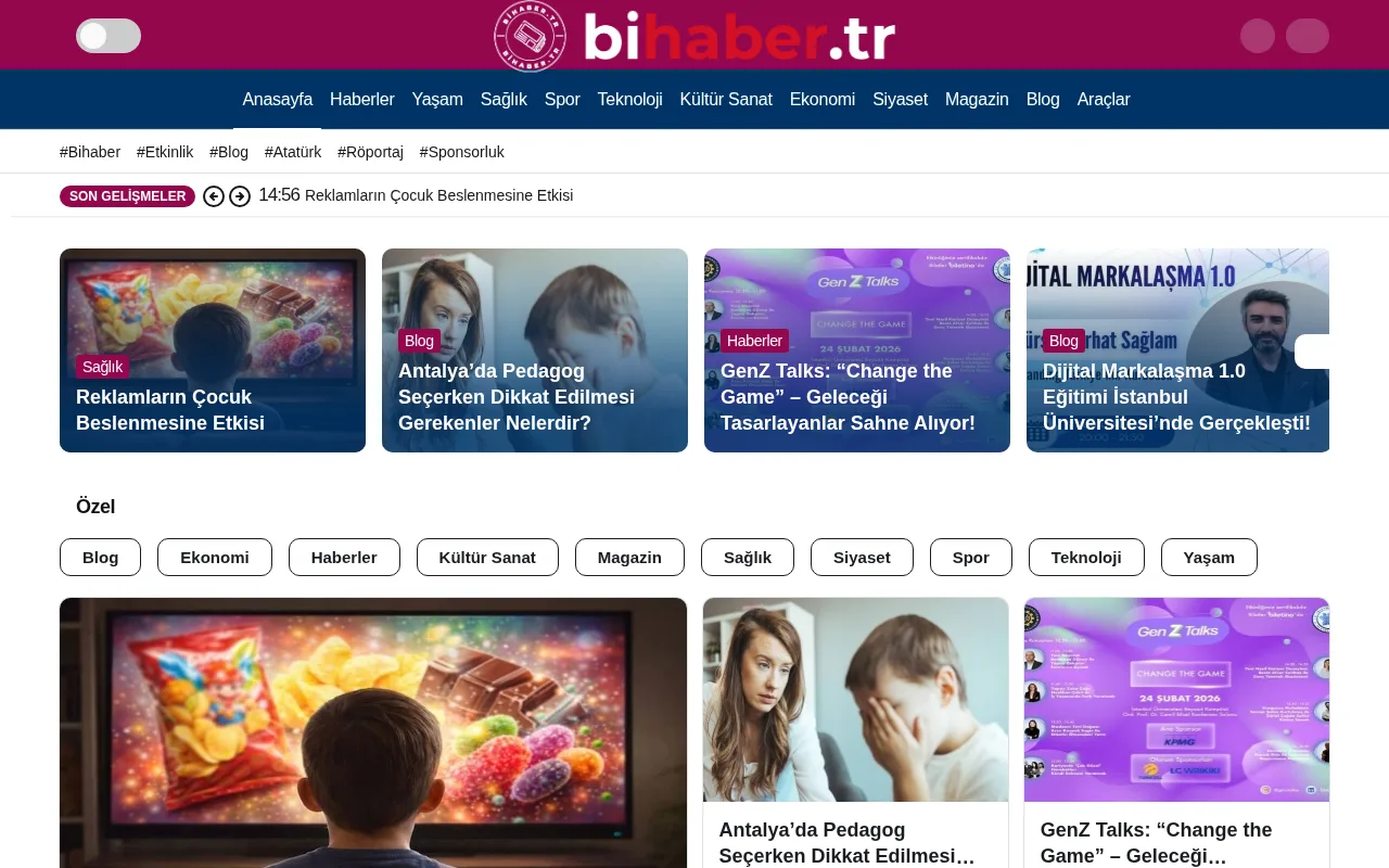 bihaber.tr web sitesi ekran görüntüsü - Haber - DA 15