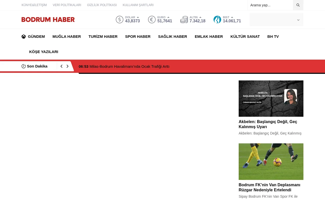 bodrumhaber.com web sitesi ekran görüntüsü - Haber - DA 62