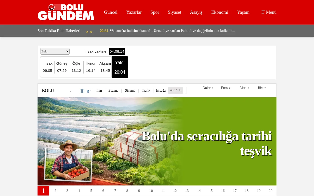 bolugundem.com web sitesi ekran görüntüsü - DA 36