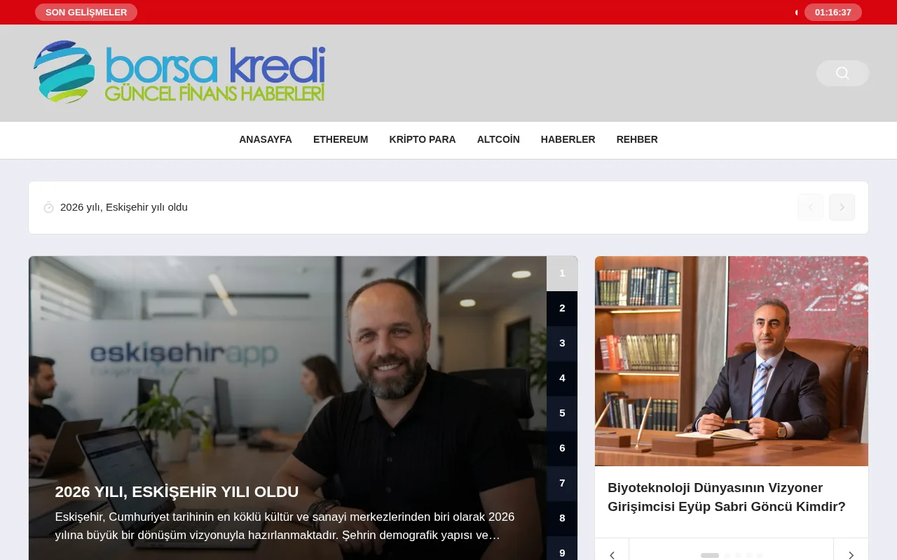 borsakredi.net web sitesi ekran görüntüsü - Ekonomi - DA 17