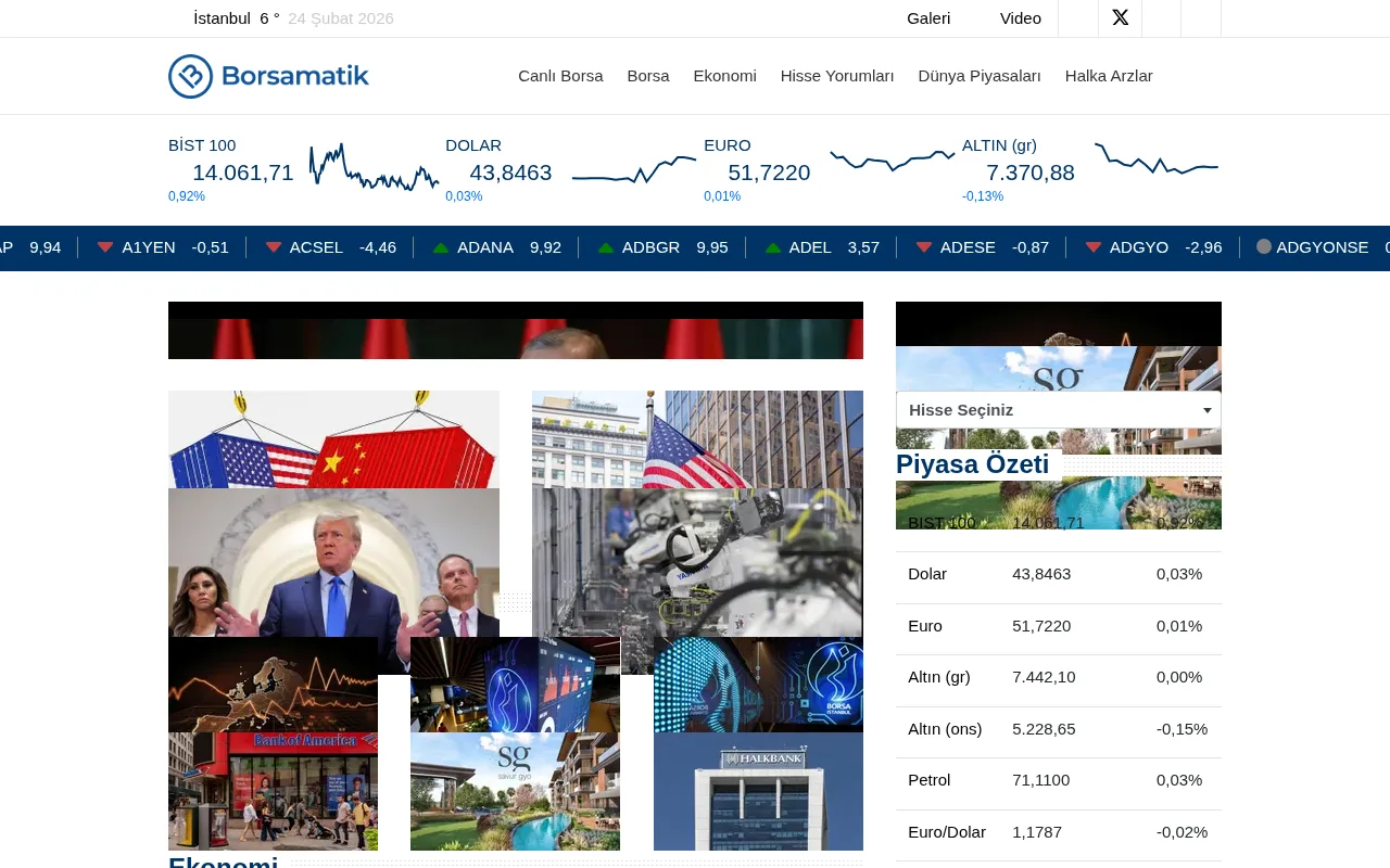 borsamatik.com.tr web sitesi ekran görüntüsü - Ekonomi - DA 23