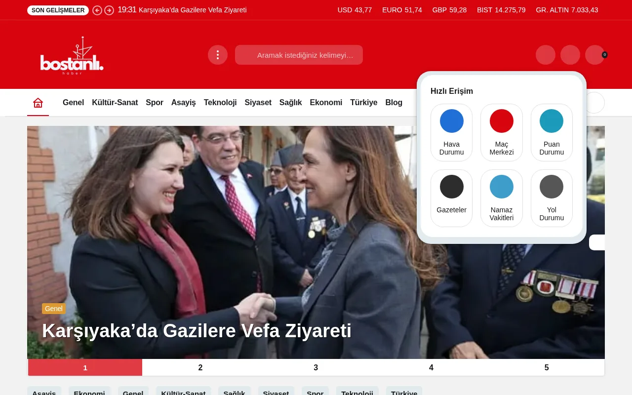 bostanlihaber.com web sitesi ekran görüntüsü - Haber