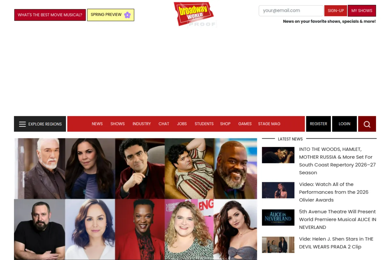 broadwayworld.com web sitesi ekran görüntüsü - Teknoloji - DA 88