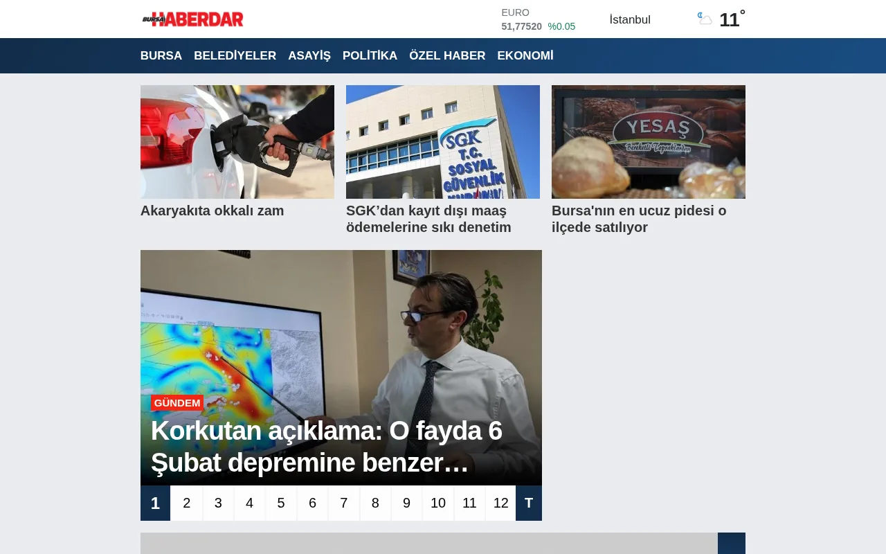 bursahaberdar.com web sitesi ekran görüntüsü - Haber - DA 19