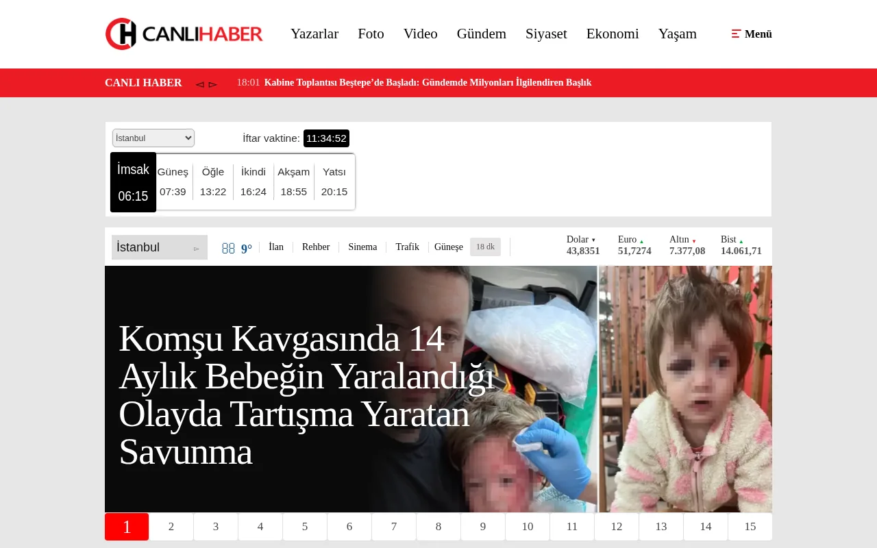 canlihaber.com web sitesi ekran görüntüsü - Haber