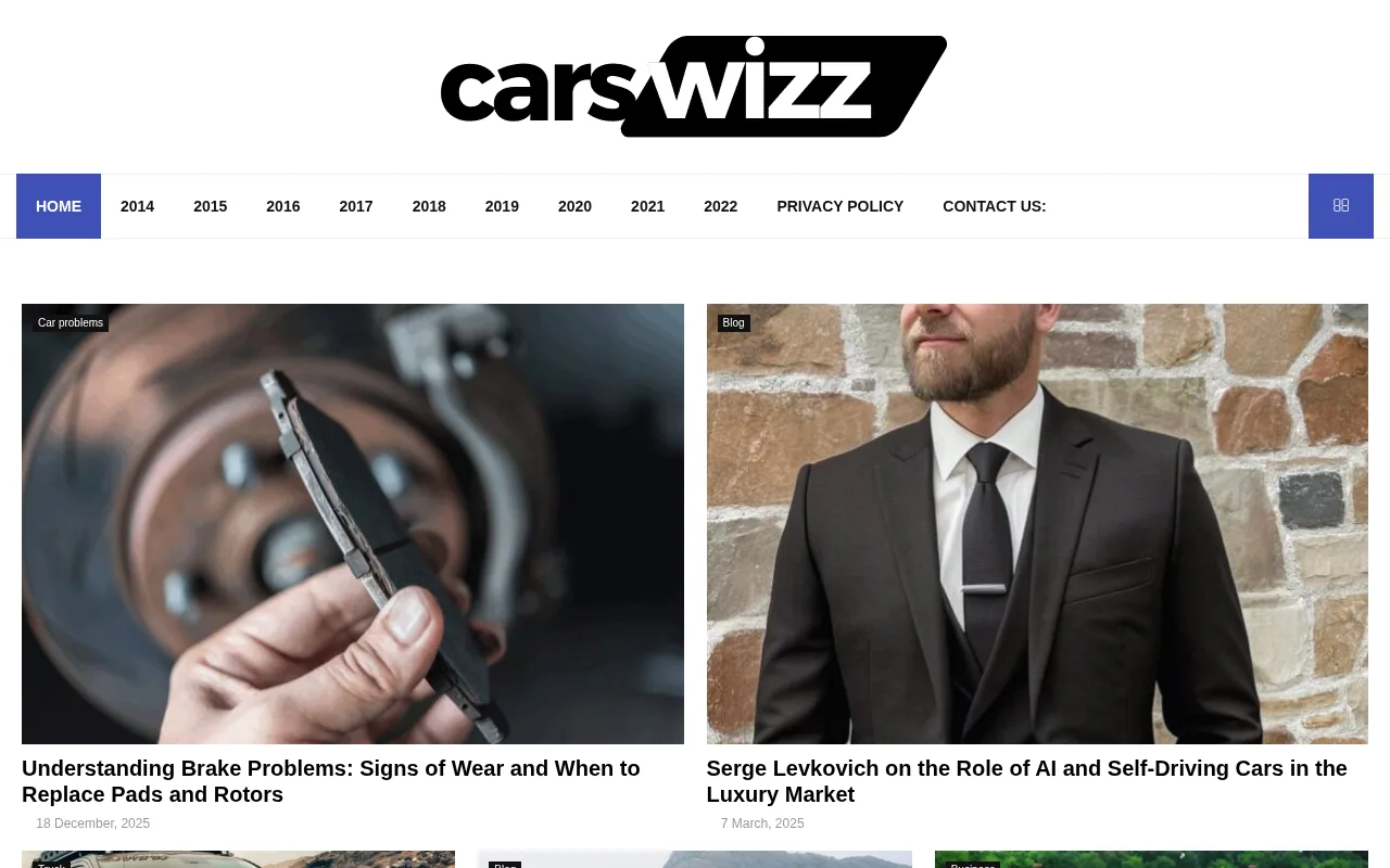 carswizz.com web sitesi ekran görüntüsü - Otomotiv