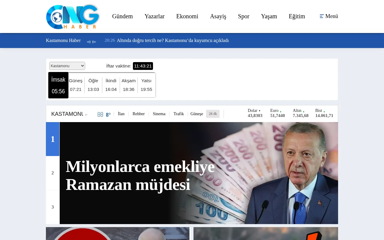 cnghaber.com web sitesi ekran görüntüsü - Haber