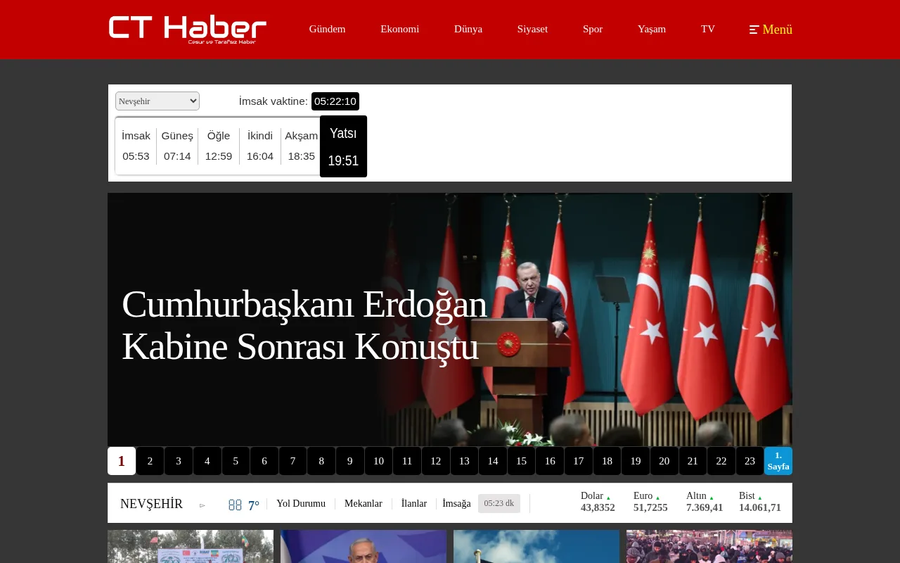 cthaber.com web sitesi ekran görüntüsü - Haber - DA 30