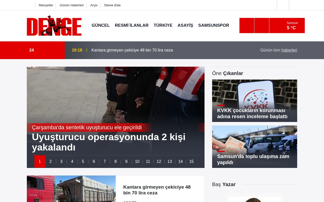 dengegazetesi.com.tr web sitesi ekran görüntüsü - Haber - DA 23