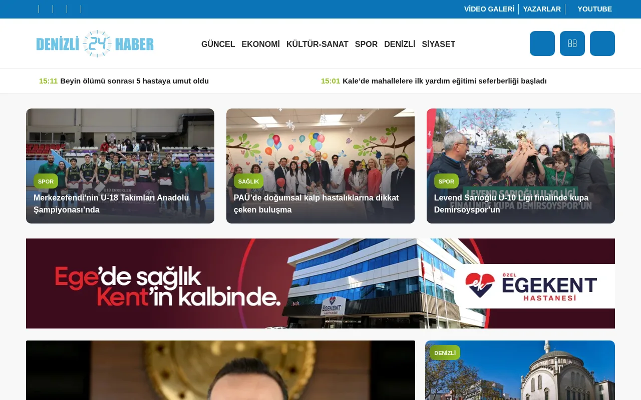denizli24haber.com web sitesi ekran görüntüsü - Haber - DA 16