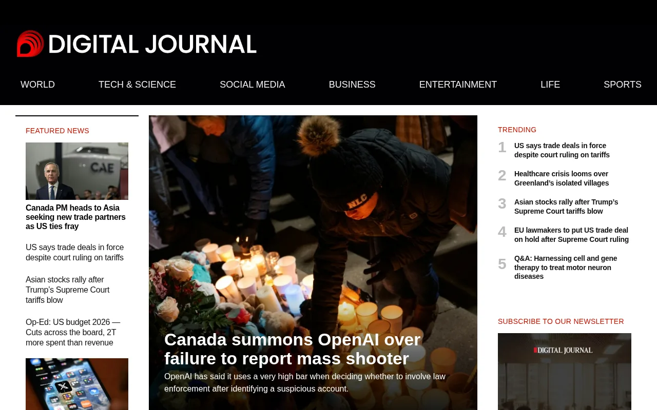 digitaljournal.com web sitesi ekran görüntüsü - Haber