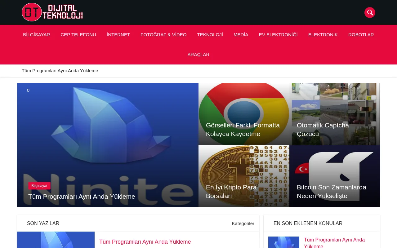dijitalteknoloji.net web sitesi ekran görüntüsü - Teknoloji