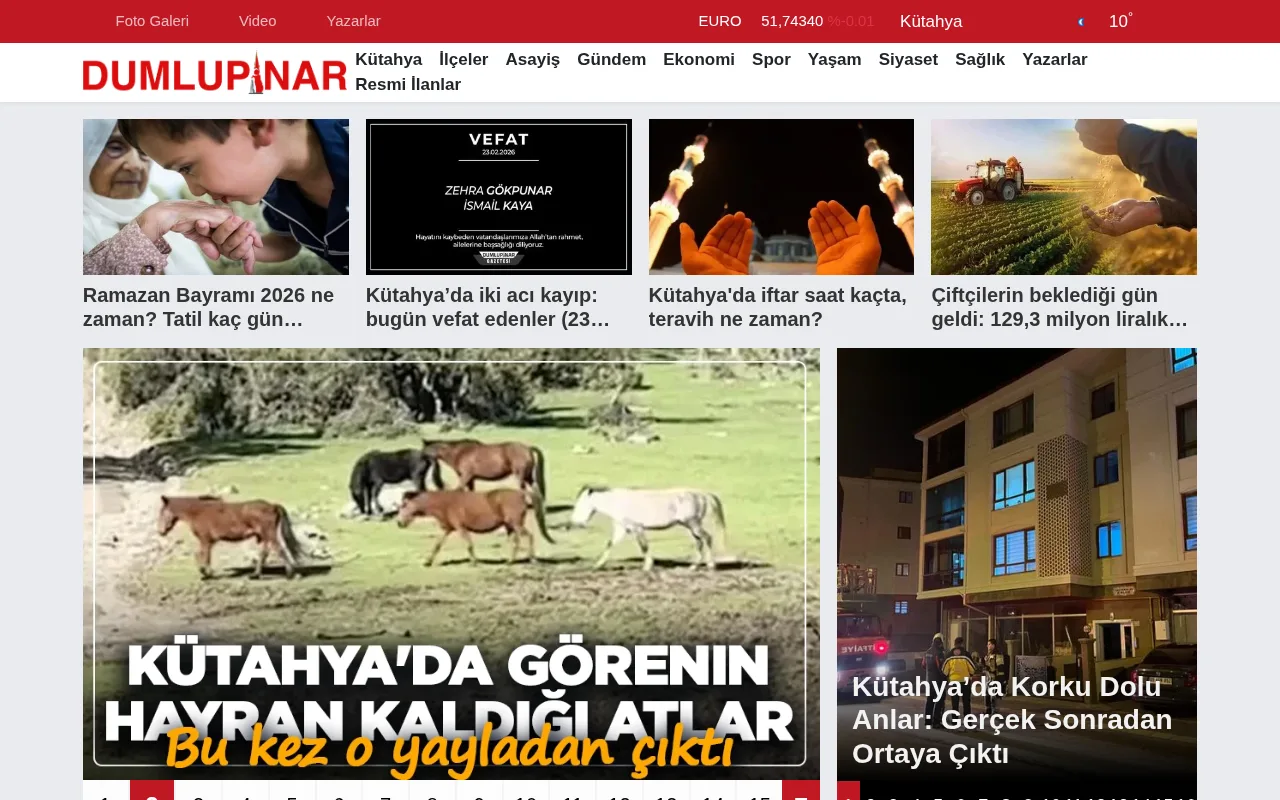 dumlupinargazetesi.com web sitesi ekran görüntüsü - Haber