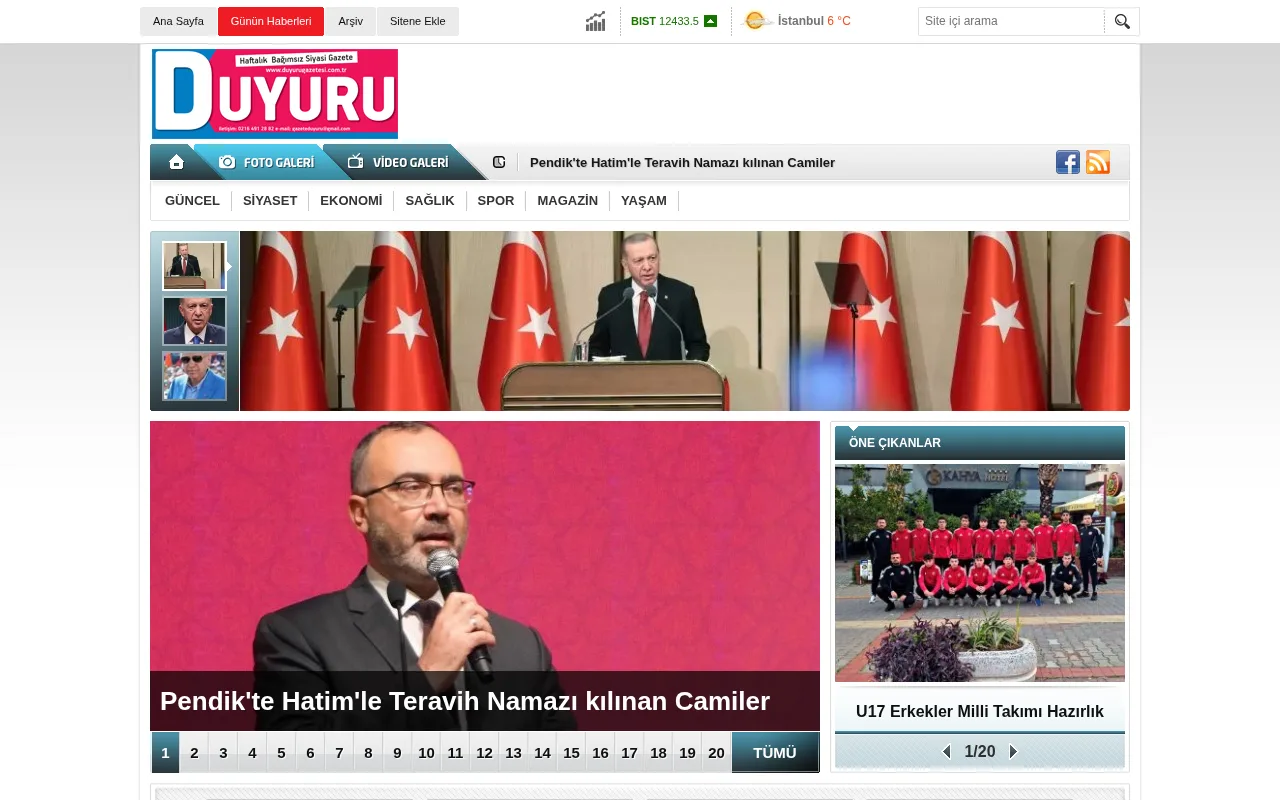 duyurugazetesi.com.tr web sitesi ekran görüntüsü - Haber - DA 27