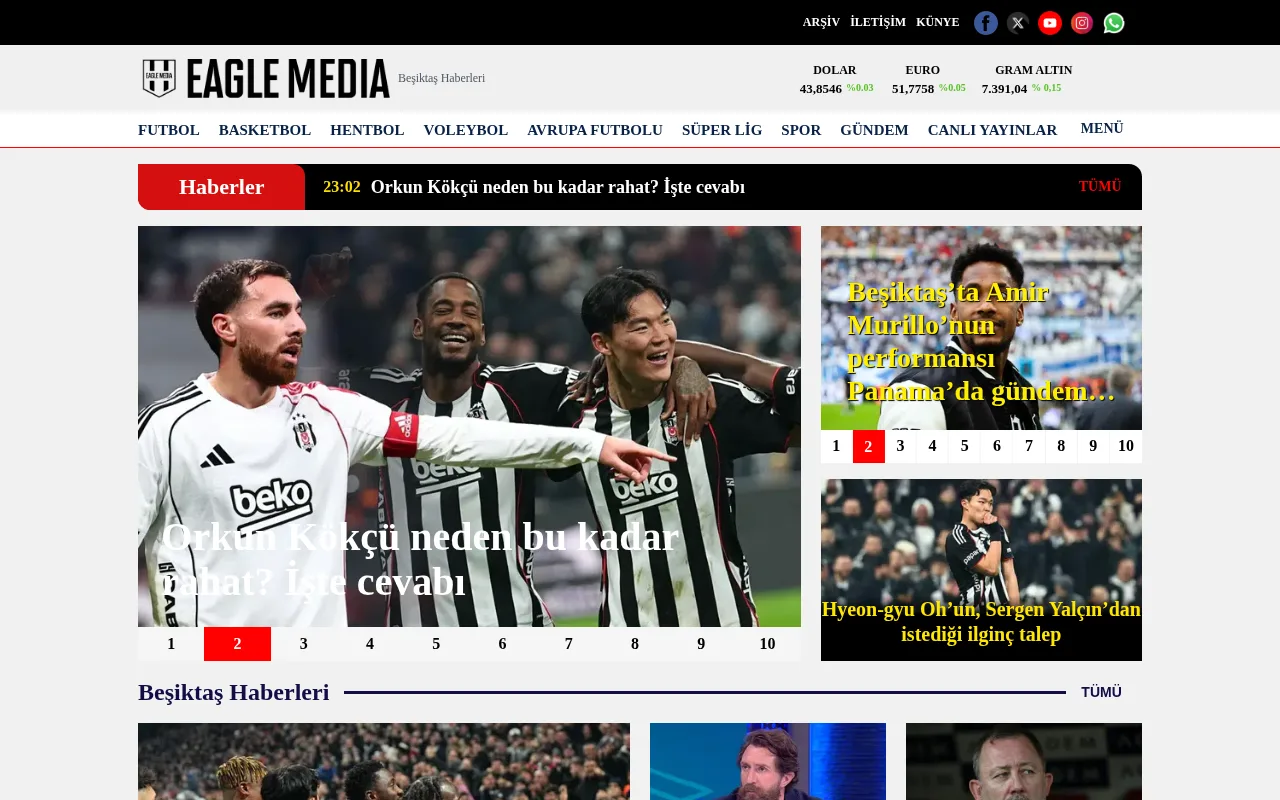eaglemedia.com.tr web sitesi ekran görüntüsü - Haber