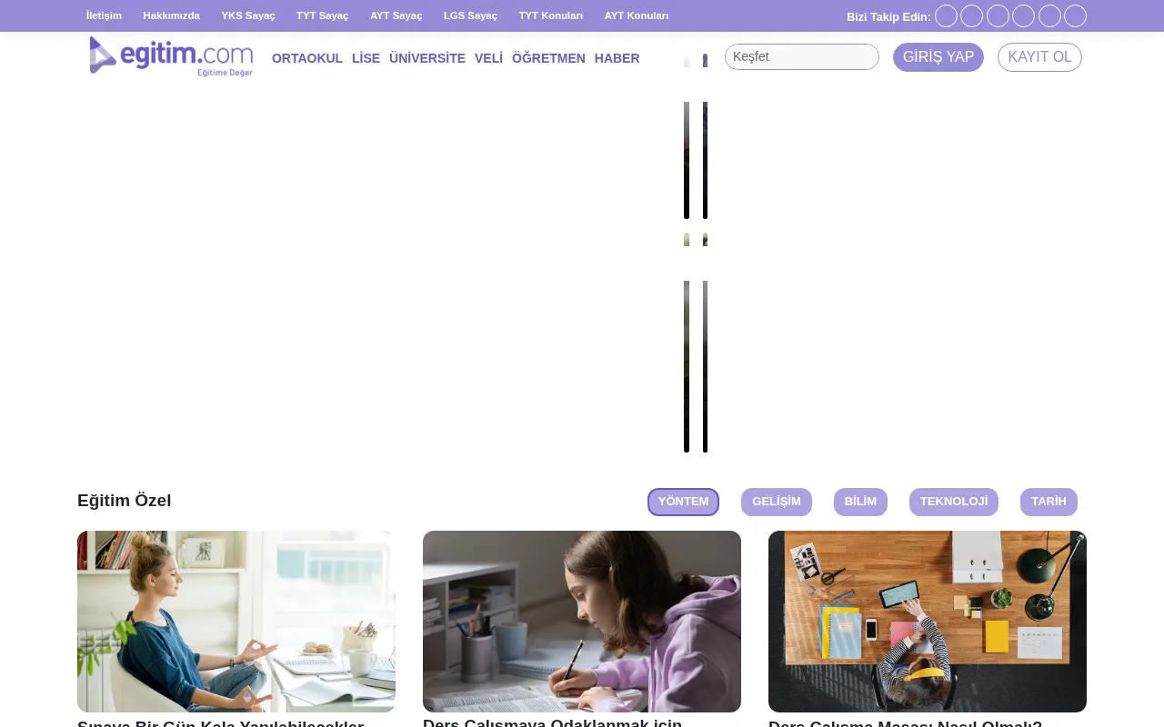 egitim.com web sitesi ekran görüntüsü - Eğitim