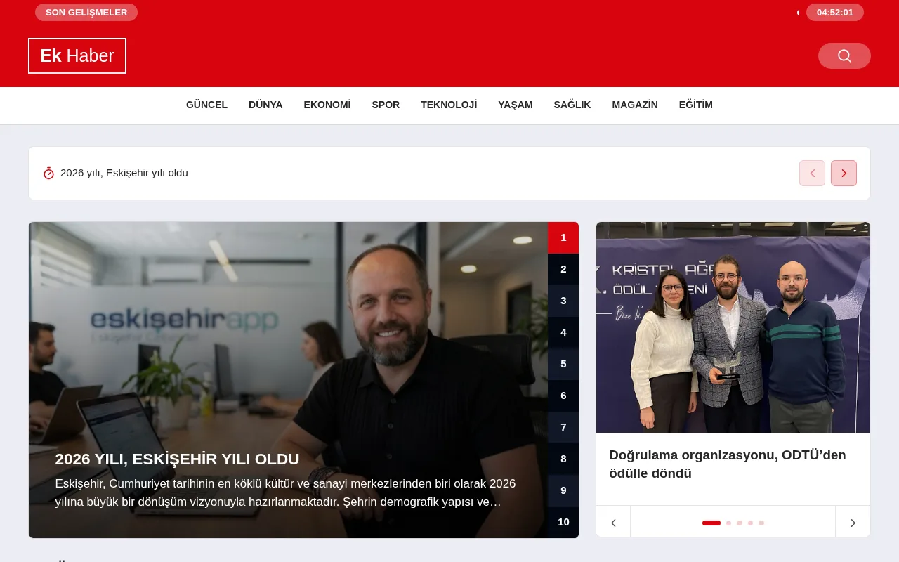 ekhaber.net web sitesi ekran görüntüsü - Haber - DA 28