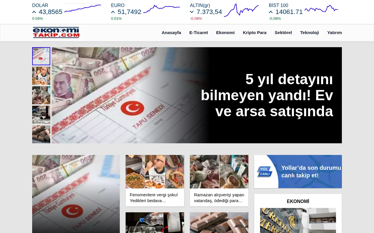 ekonomitakip.com web sitesi ekran görüntüsü - Ekonomi - DA 23
