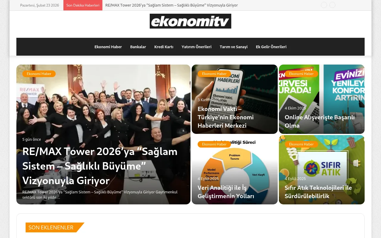 ekonomitv.net web sitesi ekran görüntüsü - Ekonomi - DA 10