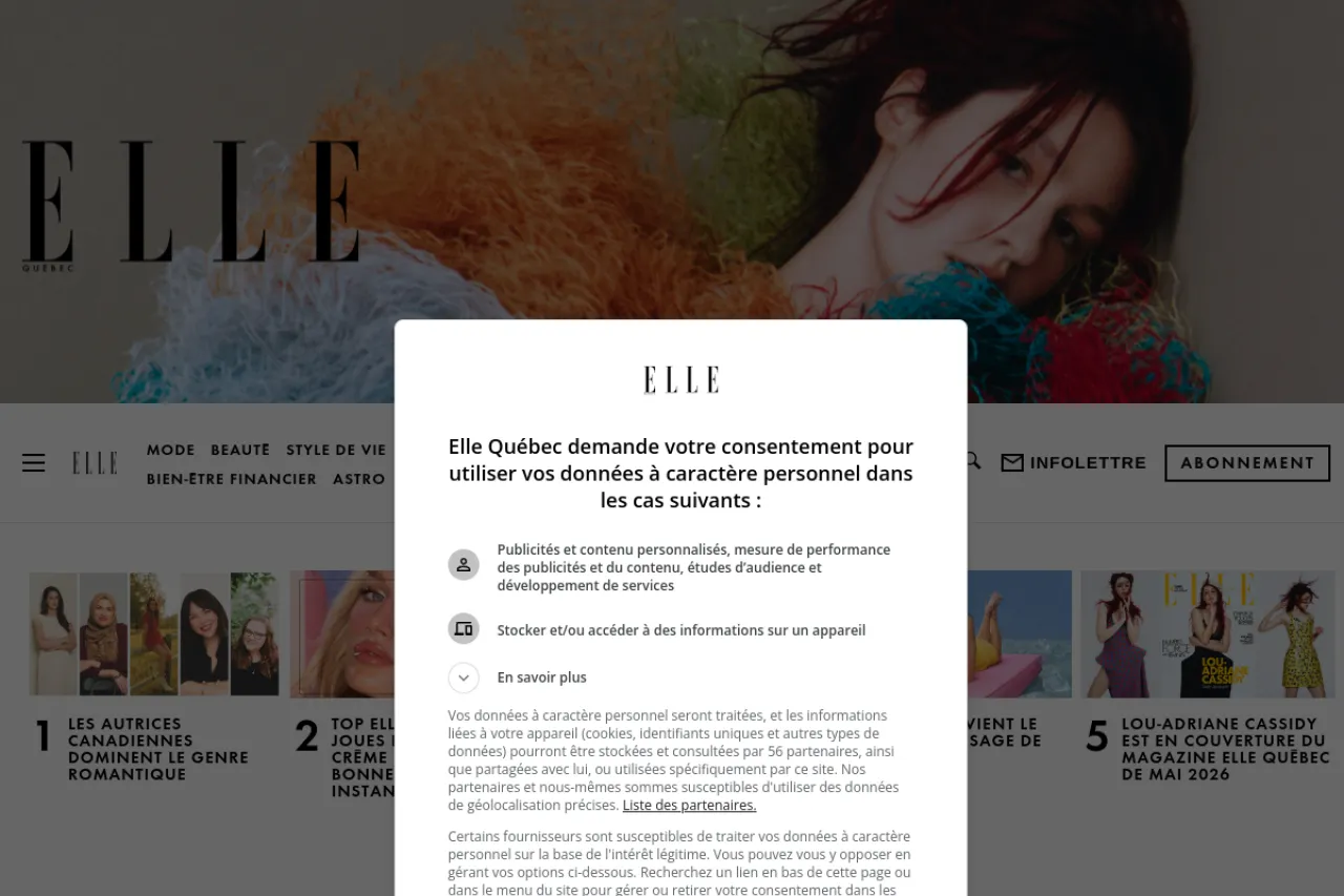 ellequebec.com web sitesi ekran görüntüsü - Teknoloji - DA 66